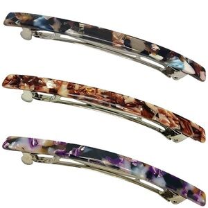 Gorgeous set of 3 long and skinny cellulose acetate hair clips!